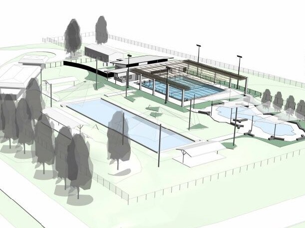 Plans illustrating Katherine Town Council's proposed $10m redevelopment of the Katherine Aquatic Centre, which closed to the public in March due to infrastructure failure. Picture: Liquid Blu