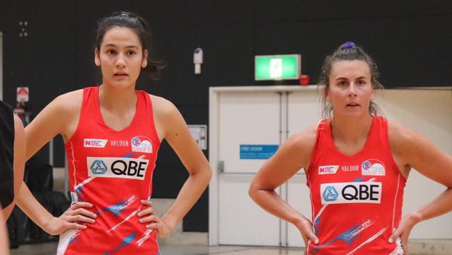 NSW Swifts training partner Sophie Fawns, left. Pic: Supplied