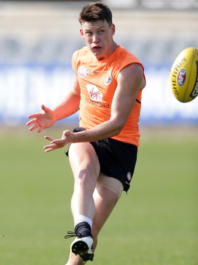 No.1 pick Sam Walsh in action at Carlton training on Saturday morning. Picture: Sarah Matray