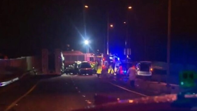 Four people have died in a crash on the New England Highway near Stanthorpe. Picture: 9 News