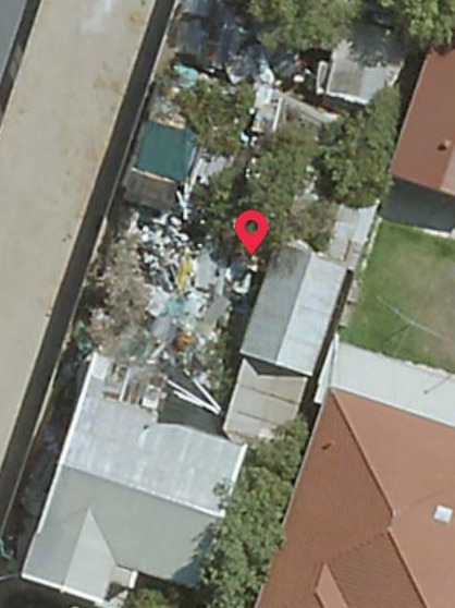 An aerial view of Mr Paszkiewicz’s Graham Street, Glanville property. Picture: MetroMaps