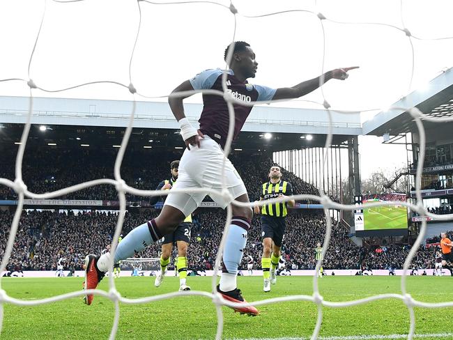 Jhon Duran celebrates scoring Aston Villa's first goal against Manchester City. Picture: Getty Images