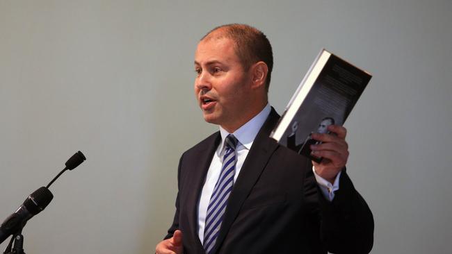 Treasurer Josh Frydenberg speaks during the launch of Troy Bramston’s book, Robert Menzies: The Art of Politics. Picture: Aaron Francis