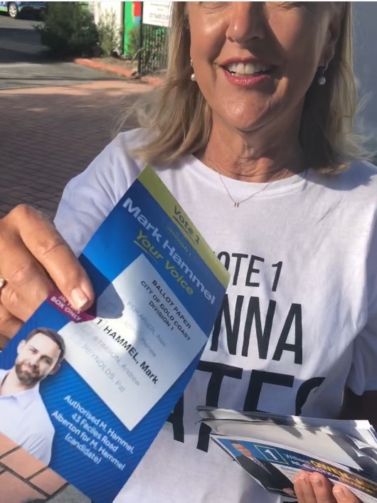 Gold Coast Deputy Mayor Donna Gates at a polling booth.