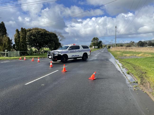 A section of Waterloo Rd was closed off until further notice. Picture: Jack Colantuono