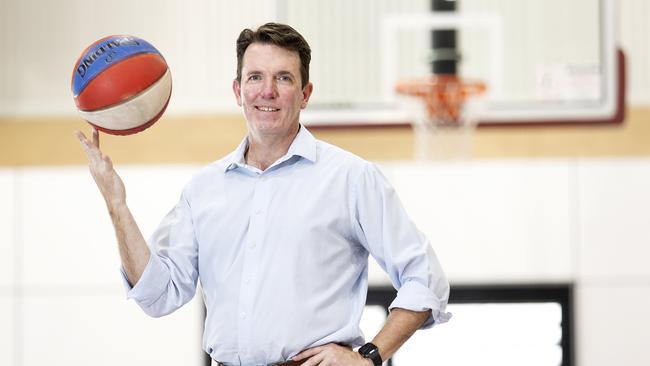 Marsden High School principal Andrew Peach in the school’s basketball courts. New courts will be built soon to extend the schools capabilities. Pic: Sarah Marshall