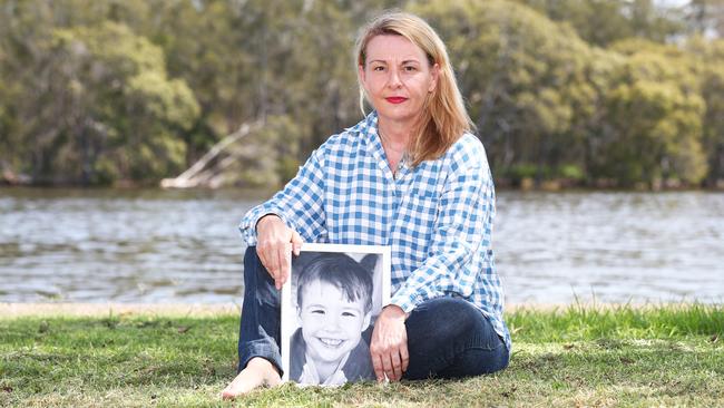 Jenny Donohoe with a picture of her beloved 12-year-old son Sam. Photograph: Jason O'Brien