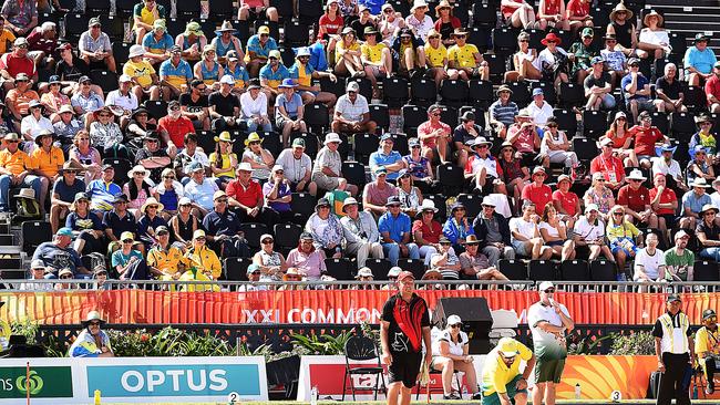 Crowds at the Lawn Bowls on day three of the Gold Coast 2018 Commonwealth Games at Broadbeach Bowls Club. (Photo by Albert Perez/Getty Images)