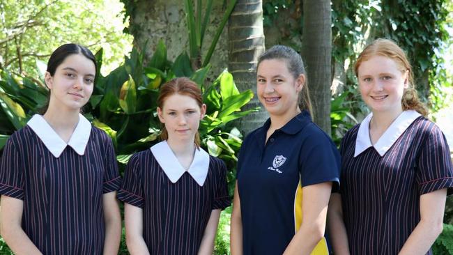 St Clare's Waverley College students Ezgi Ozer, Bella Angel Otto de Grancy, Bridget Fitzgerald and Zara Dean