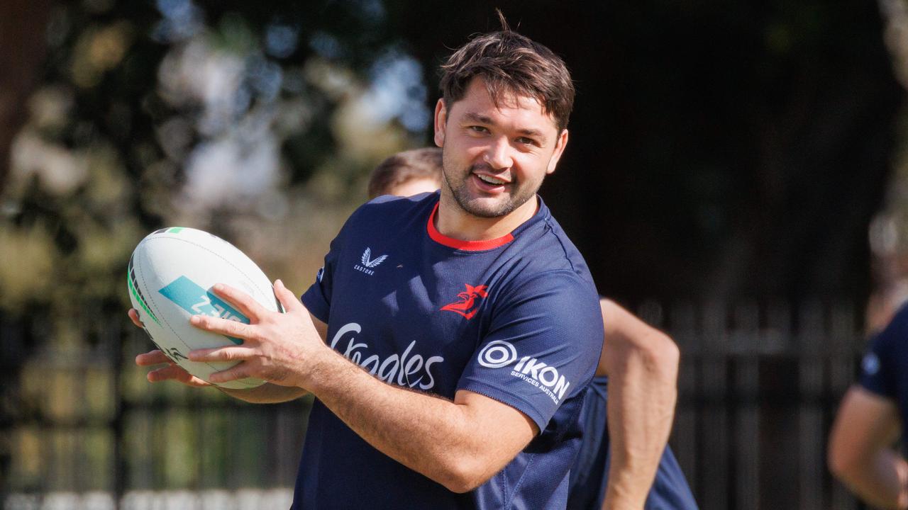 DAILY TELEGRAPH. Brandon Smith at Sydney Roosters team training at Moore Park. Monday 10/06/2024. Picture by Max Mason-Hubers