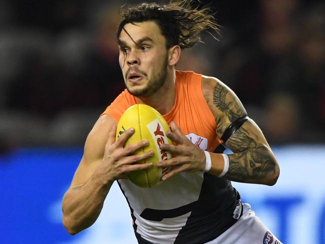 Zac Williams of the Giants is seen in action during the Round 15 AFL match between the Essendon Bombers and the GWS Giants at Marvel Stadium in Melbourne, Thursday, June 27, 2019. (AAP Image/Julian Smith) NO ARCHIVING, EDITORIAL USE ONLY