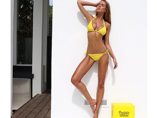 Somerfield modelling in an ad for Protein World. Photo: @reneesomerfield.