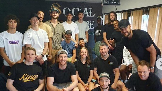 Sydney Kings players at the Social Escape Rooms.