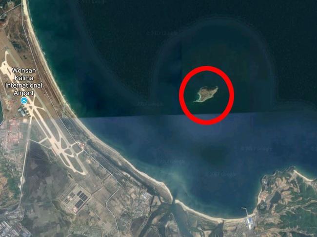 In April this yer, Wonsan beach was the venue for North Korea's "largest-ever" artillery drill. Picture: Google Earth