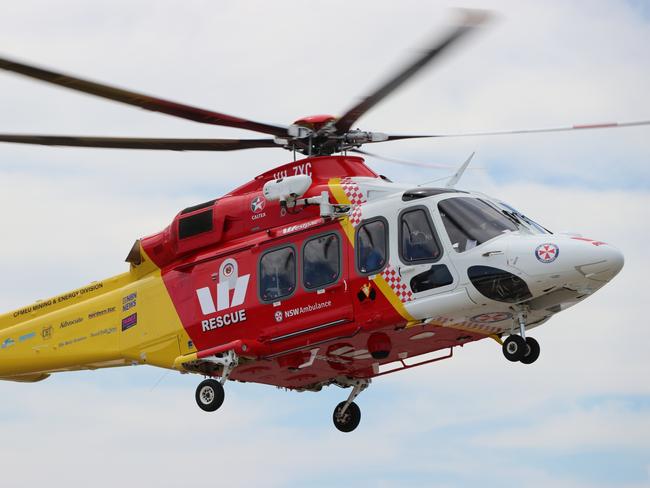 The Westpac Rescue Helicopter in action.