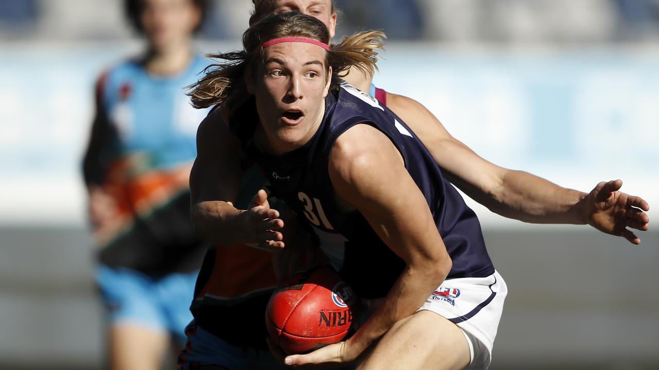 Josh Worrell looms as a first-round draft prospect. Picture: Dylan Burns