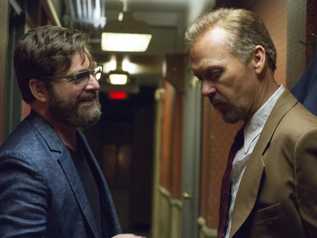 Zach Galifianakis and Michael Keaton in a scene from Birdman.