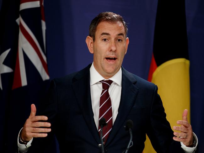 SYDNEY, AUSTRALIA - NewsWire Photos DECEMBER 4, 2024: Federal Treasurer Jim Chalmers during a press conference on Wednesday. Picture: NewsWire / Nikki Short