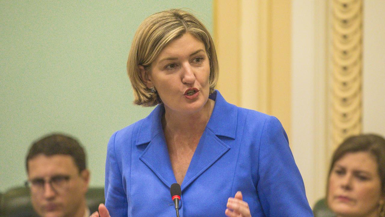 Queensland Health Minister Shannon Fentiman during Question Time at Queensland Parliament. Picture: NewsWire/ Glenn Campbell