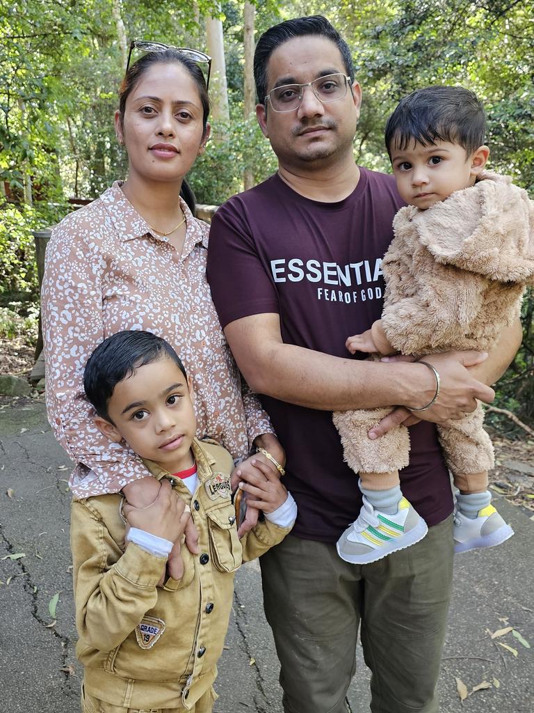 Mr Singh with his wife Kuljit Kaur, 18-month old son Harvey Singh and six-year-old son Kohinoor Singh. Picture: Supplied