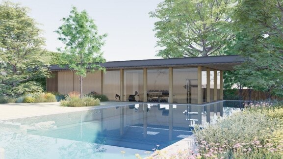 A new pool overlooked by a sauna and sunken gym will be added to the estate if proposed plans are approved by Stonnington Council. Picture: supplied