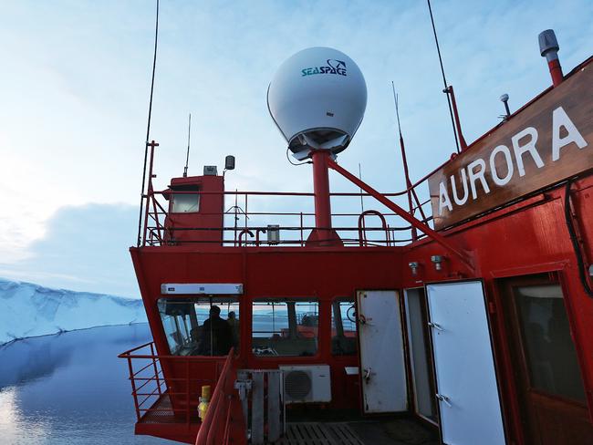 Aurora Australis gets close to the Totten Glacier in East Antarctica during a previous visit.