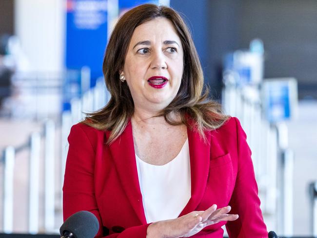 Premier Annastacia Palaszczuk at COVID press conference at Pinkenba COVID Vaccination Hub, Brisbane International Cruise Terminal, Thursday, September 23, 2021 - Picture: Richard Walker