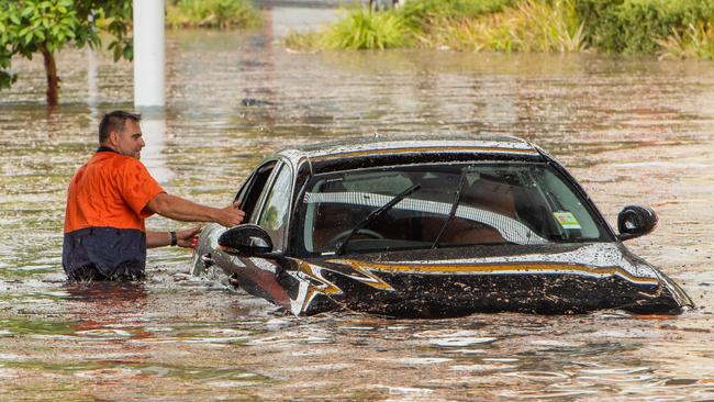 Flooding in South Melbourne. Picture: Jason Edwards