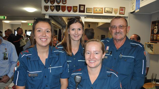 Tia Evans, Victoria Winch, Amy Scamlam and Gene Curtis at the Bowen RSL after the Anzac Day Dawn Service in 2015.