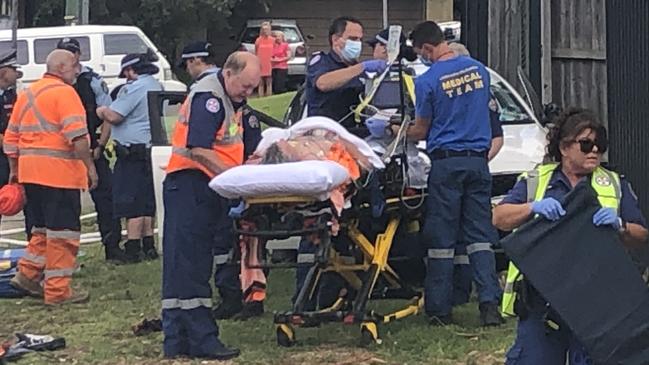 A man in his 70s was crushed against a fence by his own car at Freshwater Senior Campus, in Bennett St, Freshwater, after he tried to stop the vehicle rolling down a hill on Thursday afternoon. Picture: Jim O'Rourke