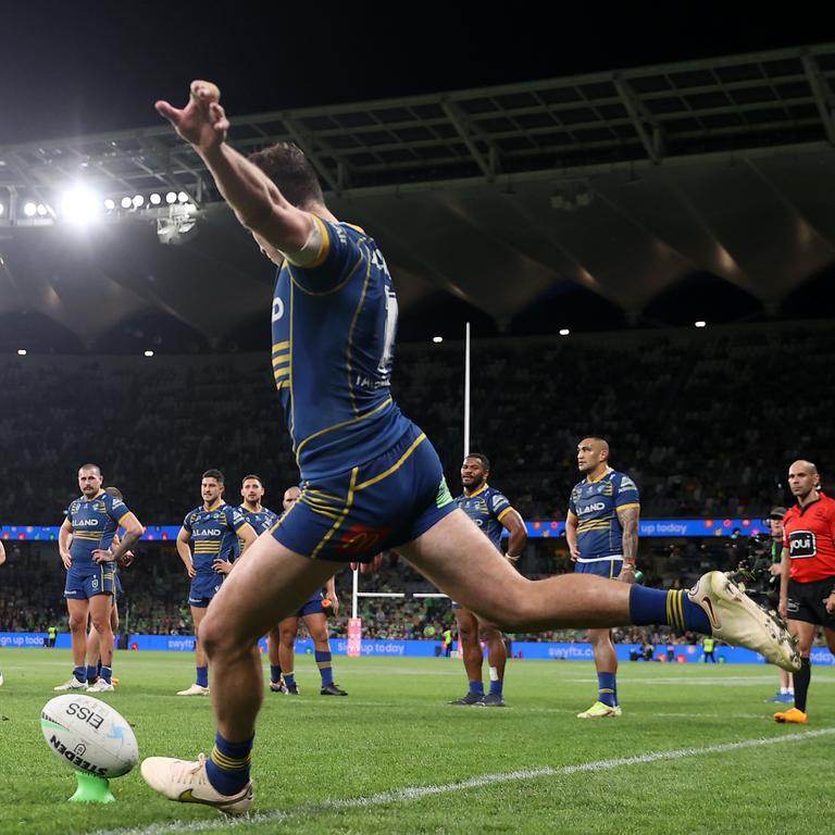 Barring injury, Mitchell Moses will kick for the Eels. Picture: Mark Kolbe/Getty Images