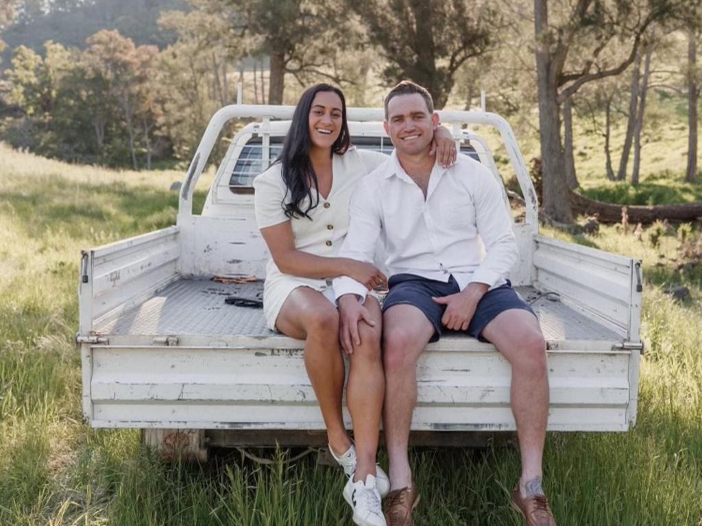 NRLW player Yasmin Clydsdale (nee Meakes) with her husband Adam. Credit: Supplied