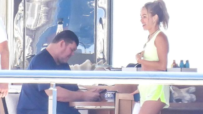 Aussie billionaire James Packer with social influencer Maja Malnar on his superyacht. Picture: Papadakis Press/MEGA