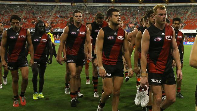 Essendon is struggling without 12 of its best players due to WADA suspension and could land the No. 1 pick this year. Picture: Regi Varghese