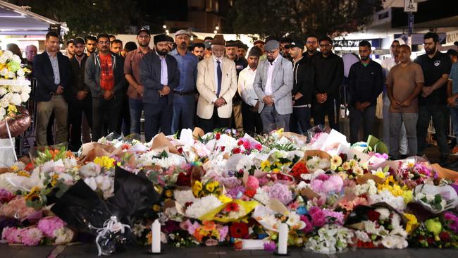 Ahmadiyya Muslim Community attend an evening vigil for security guard Faraz Tahir who died in the Bondi Junction massacre. Picture: Jane Dempster/NCA Newswire