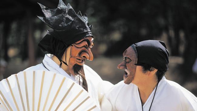 Traditional Andong Hahoe masked dancers.