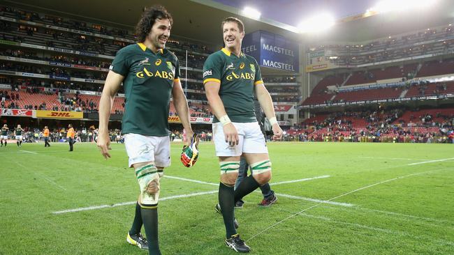 Victor Matfield (L) and Bakkies Botha are the Springbok locking duo Adam Coleman looked up to.