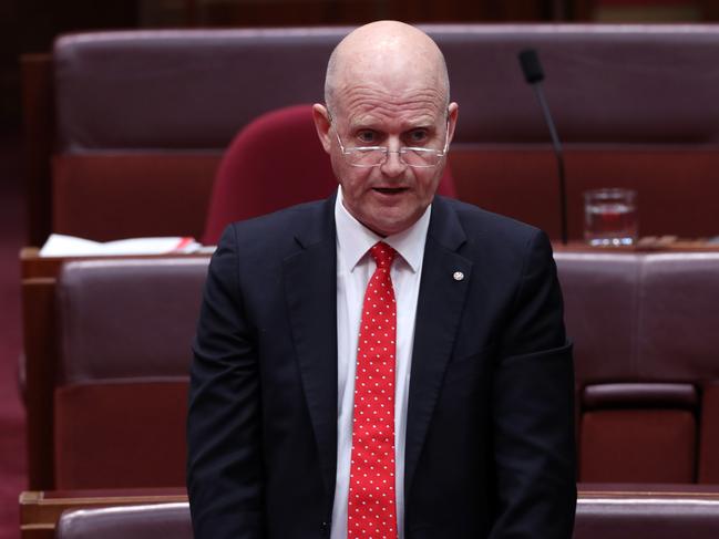 Senator David Leyonhjelm in the Senate Chamber in Parliament House Canberra. Picture Gary Ramage