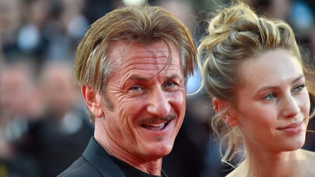 US actor and director Sean Penn, seen here with his daughter, actor Dylan Penn at Cannes Film Festival in France. Penn is in Sydney to shoot scenes for a new Australian produced TV series. (Pictre: LOIC VENANCE / AFP)