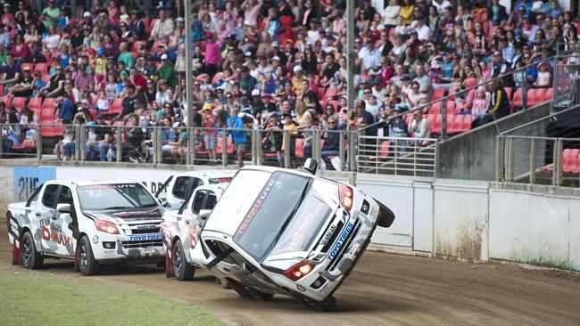 The Isuzu DMAX Precision Driving Team clocked up 364 laps of Spotless Stadium. Picture: Phillip Rogers