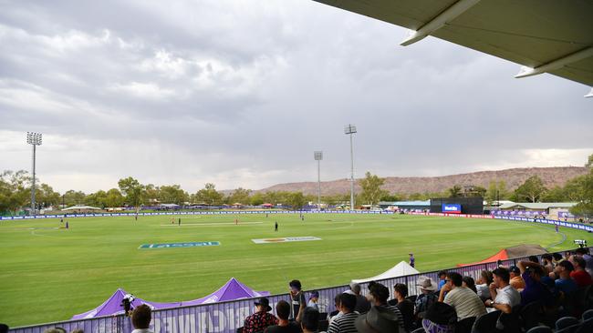 Big Bash League cricket match between the Hobart Hurricanes and the Sydney Sixers at Traeger Park in Alice Springs last year. Picture: AAP/DAVID MARIUZ