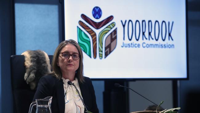 Victorian Premier Jacinta Allan gives evidence before the Yoorrook Justice Commission on Monday. Picture: NCA NewsWire / David Crosling