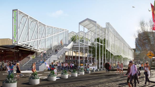 Artist's impression of the (revised) market pavilion for the Queen Victoria Market renewal project. The market will house traders who are displaced when the main redevelopment begins. Pic: City of Melbourne