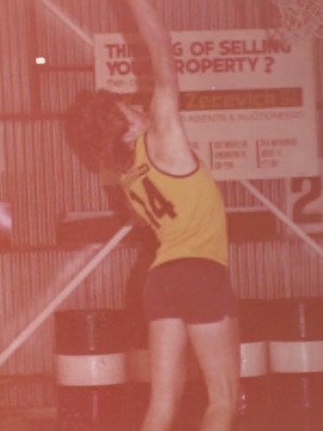 Brian plays in a state basketball tournament in 1977.