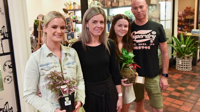 Plant Envy: Sharon and Shane Cornelius with daughters Paije and Iaelah Rice. Sharon opened Launceston CBD's only plant store on November 8, 2022. Picture: Alex Treacy