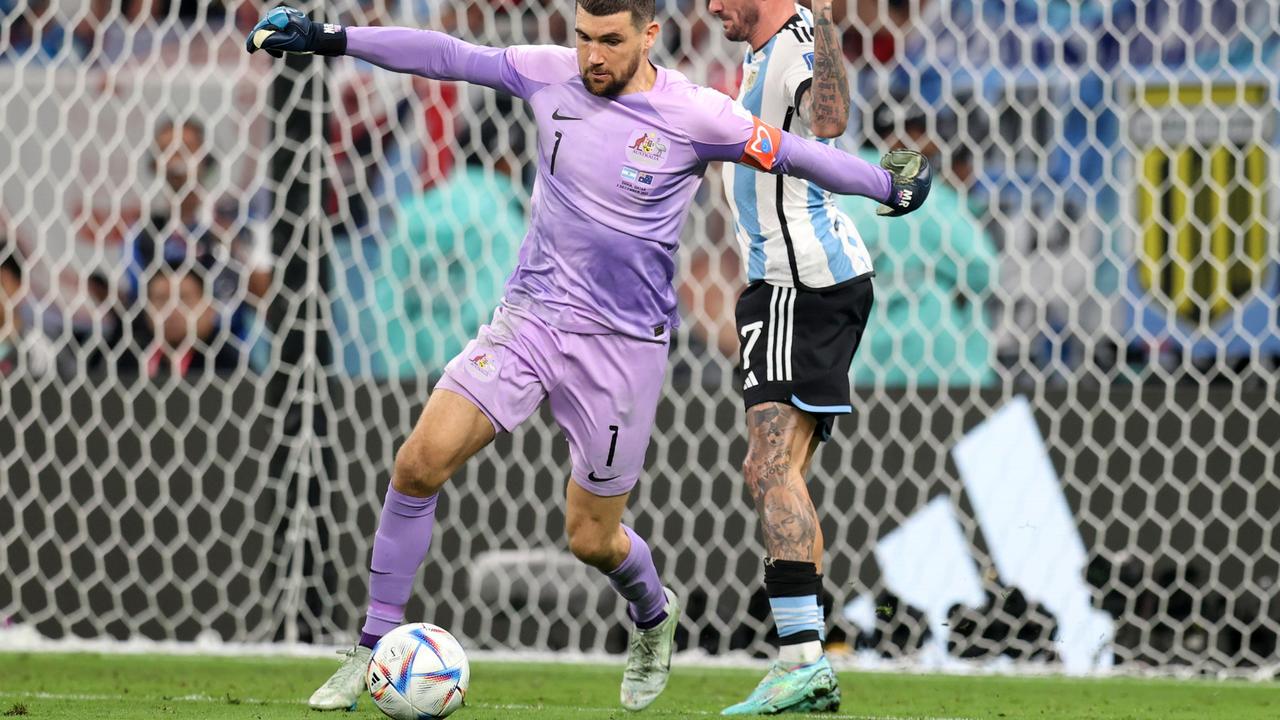 Ryan gifted Argentina their second goal. (Photo by Alex Pantling/Getty Images)