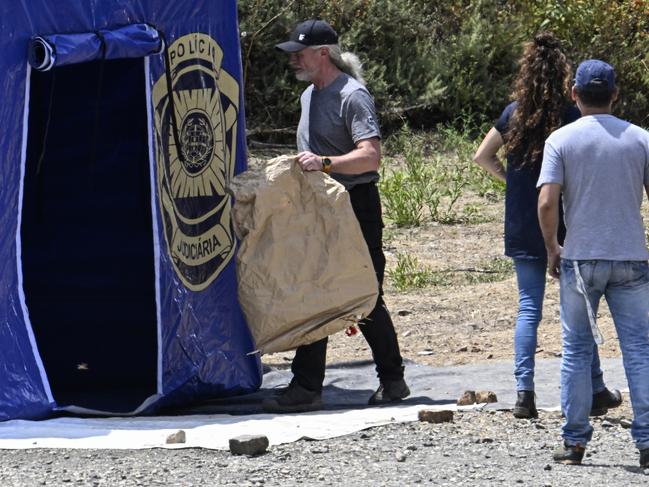 German and Portuguese police investigators, pictured in May, have continued to search for any evidence relating to Madeleine McCann. Picture: Getty Images