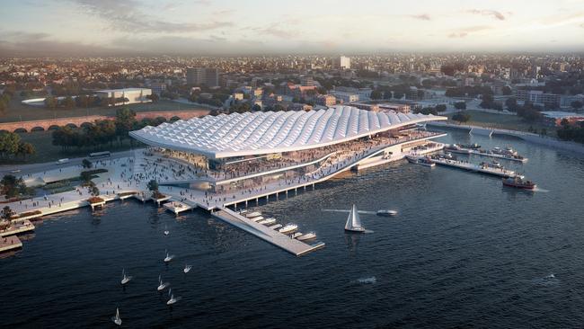 A concept plan of the new market, which will extend out over Blackwattle Bay.