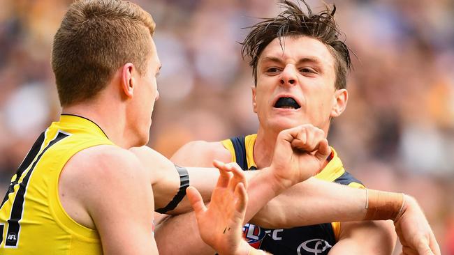 Jake Lever during the 2017 AFL Grand Final – his final match for the Crows. Picture: Quinn Rooney/Getty Images.