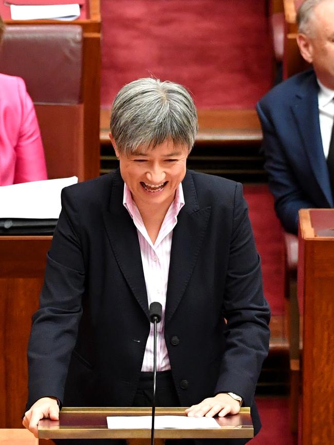 Senator Penny Wong drew chuckles as she relayed Hawke’s story of not knowing what it was like to be in Opposition. Picture: Sam Mooy/AAP